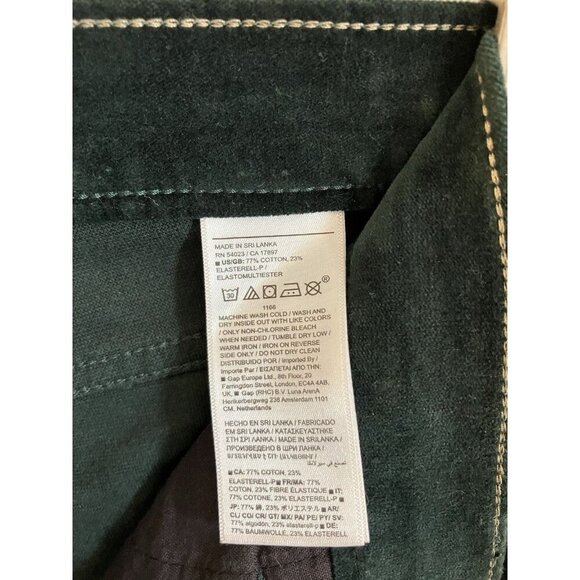 New Banana Republic, Size 28 Emerald Green Velvet High Rise Slim fit Pants - Picture 4 of 7